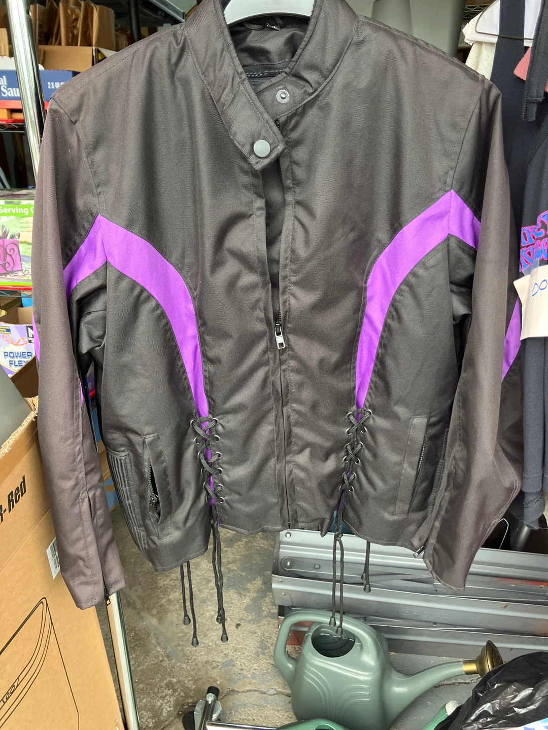 Black and Purple Motorcycle Riding Jacket