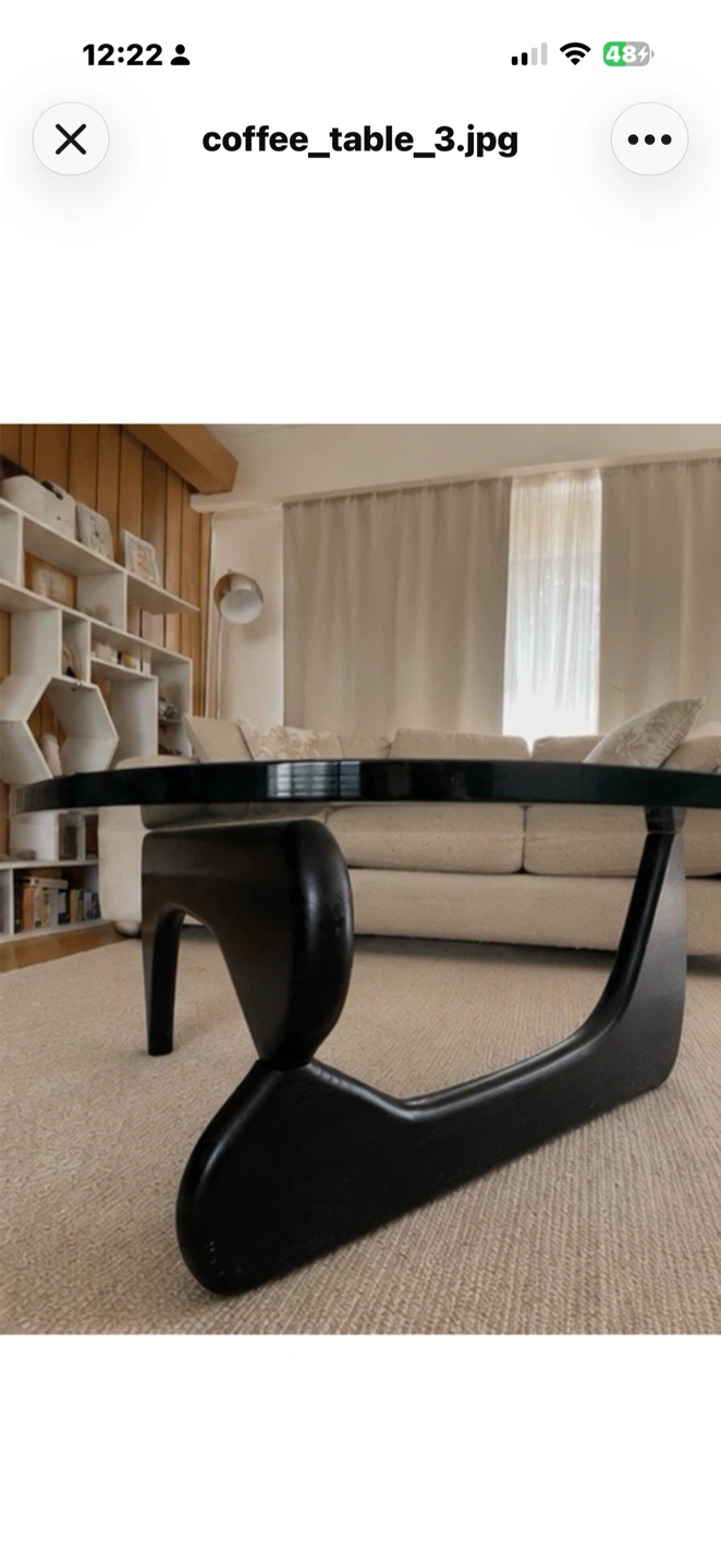 Isamu Noguchi Replica Coffee Table with Glass Top - photo 2