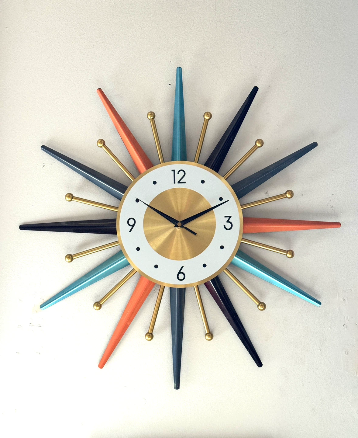 MCM Steel Starburst Clock