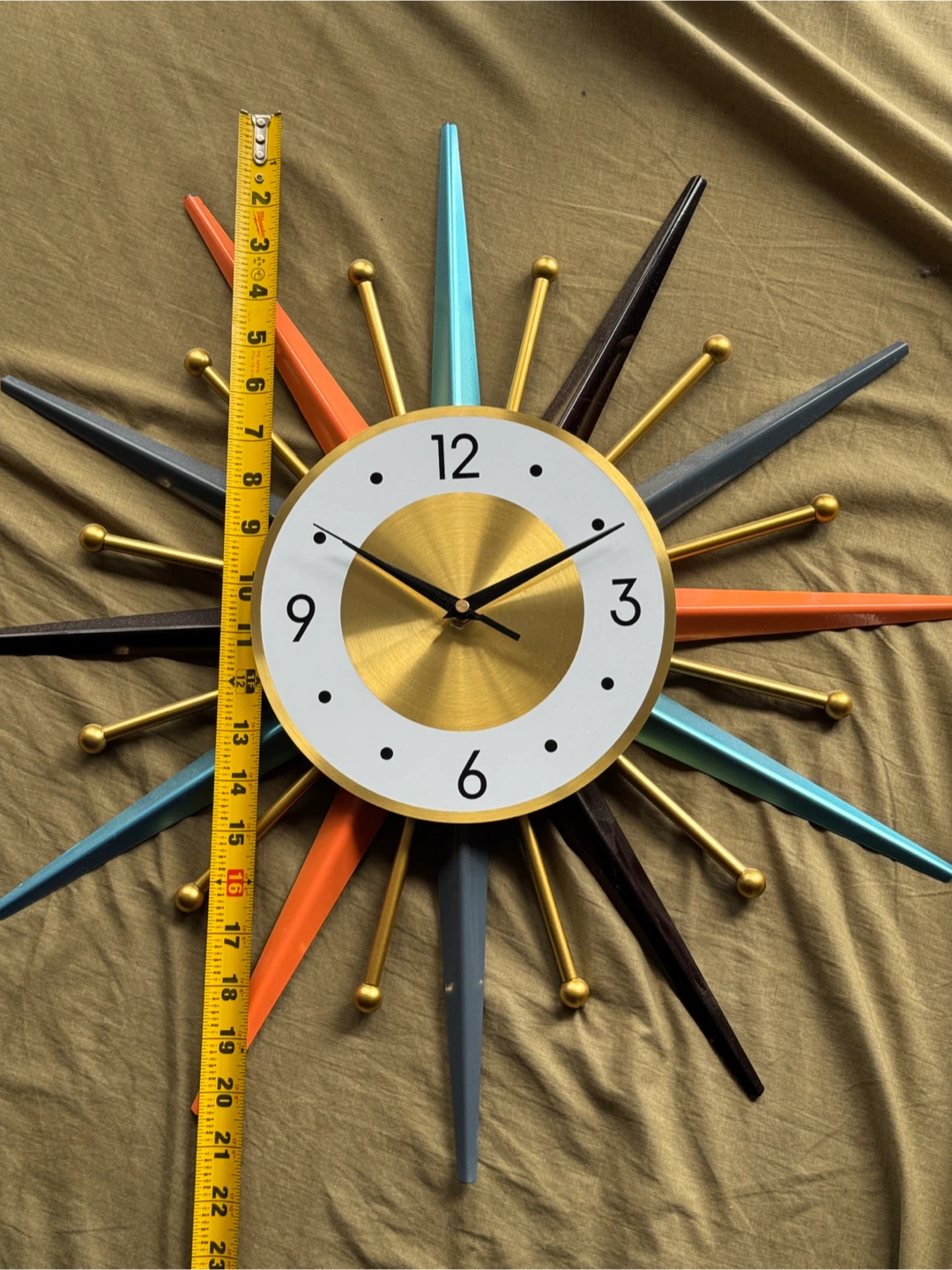 MCM Steel Starburst Clock - photo 2