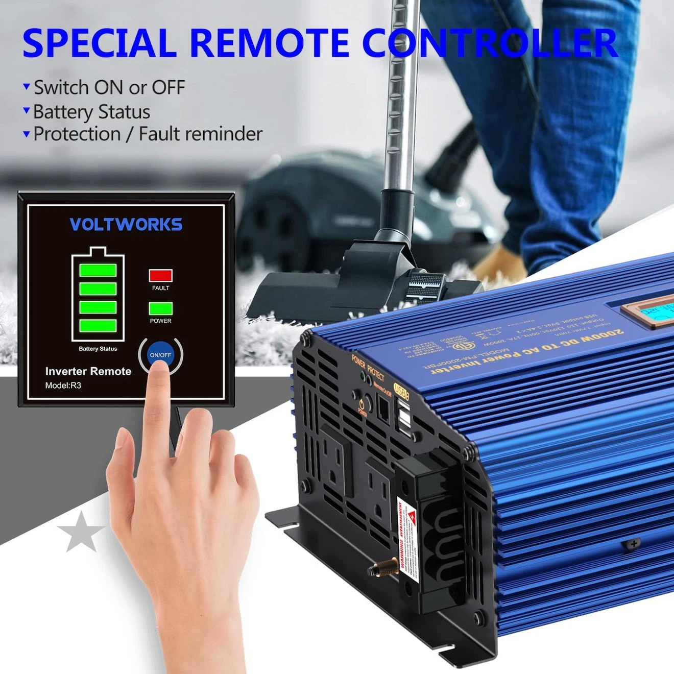 VOLTWORKS 2000W DC to AC Power Inverter - photo 3
