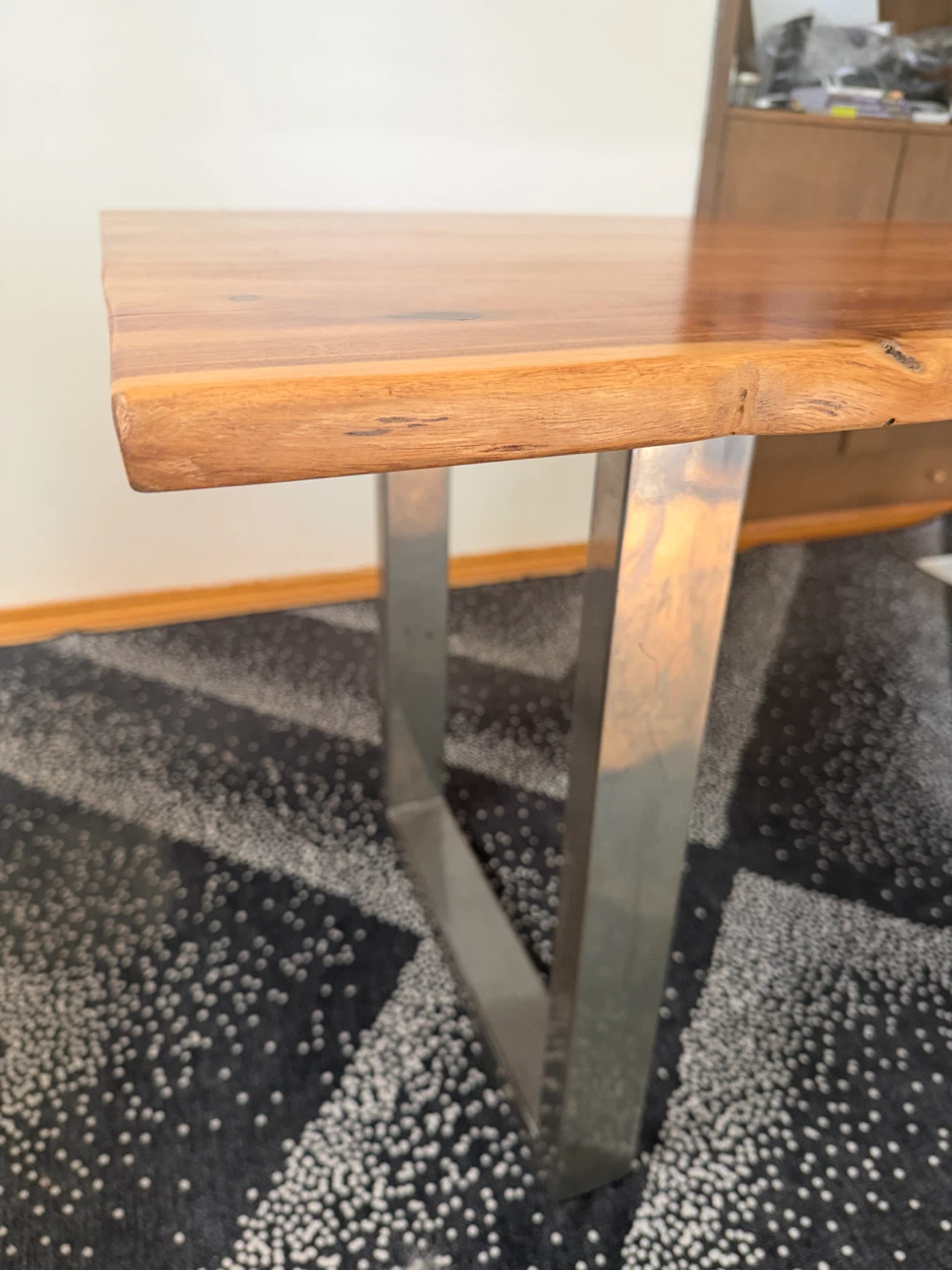 Live edge dining room table with metal legs - photo 3