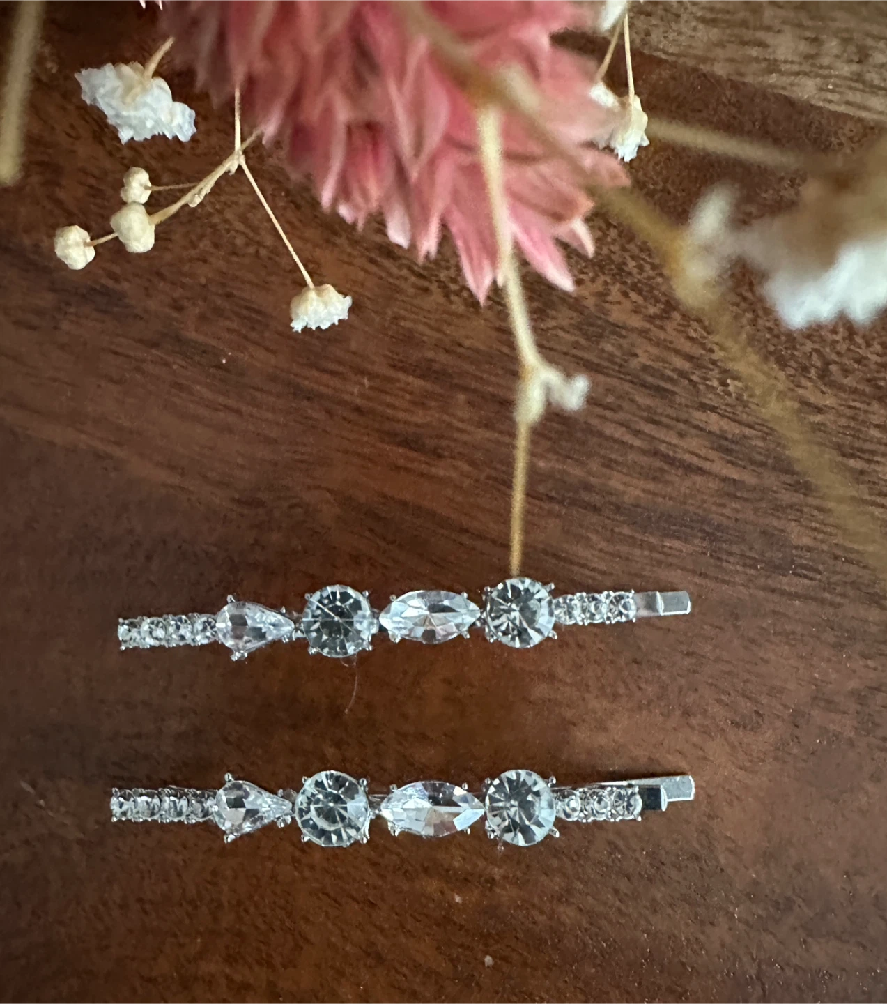 Set of Two Crystal Hair Clips