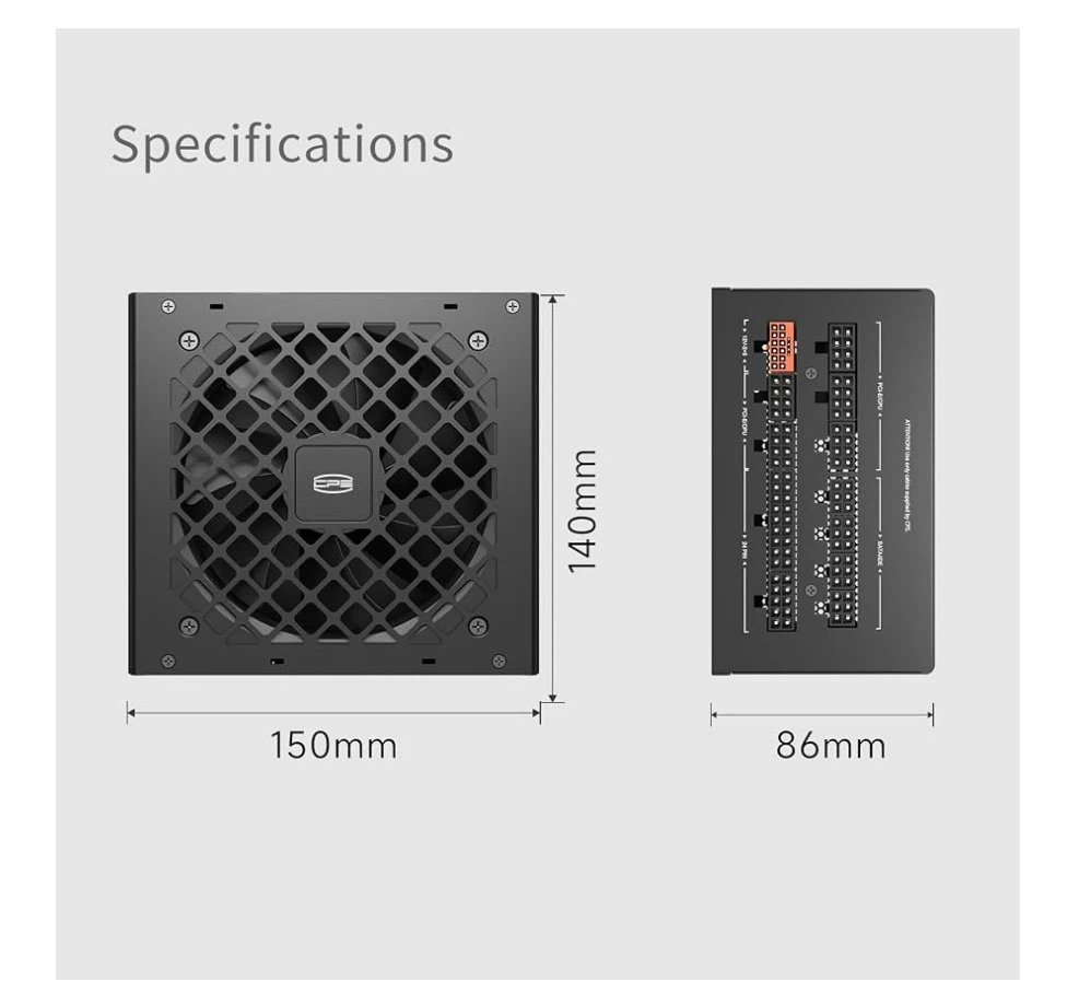 PCCOOLER KN750 750W ATX 3.1 Fully Modular Power Supply, - photo 4