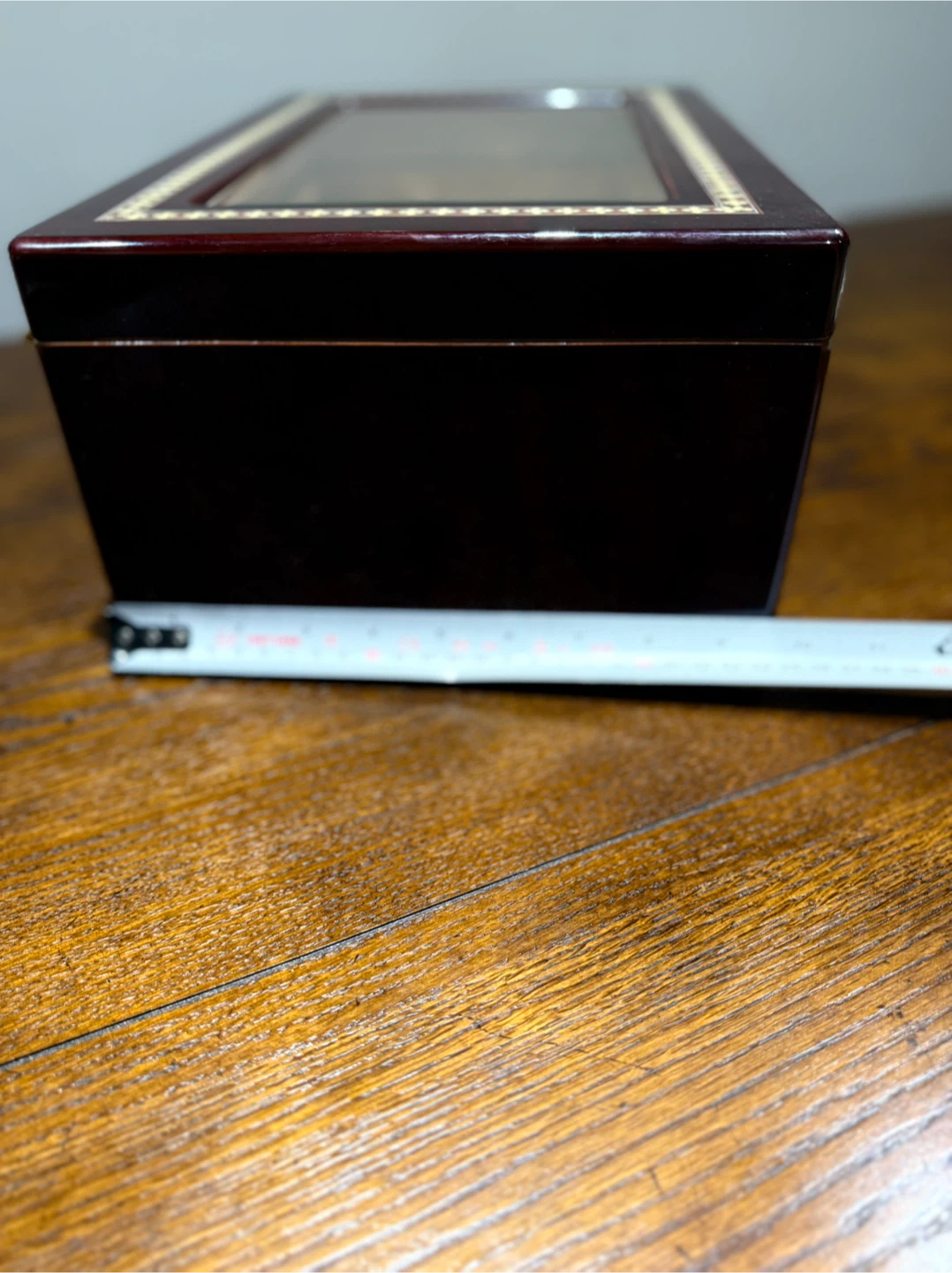 Wooden Humidor Storage Box with Hygrometer & Lock - photo 5
