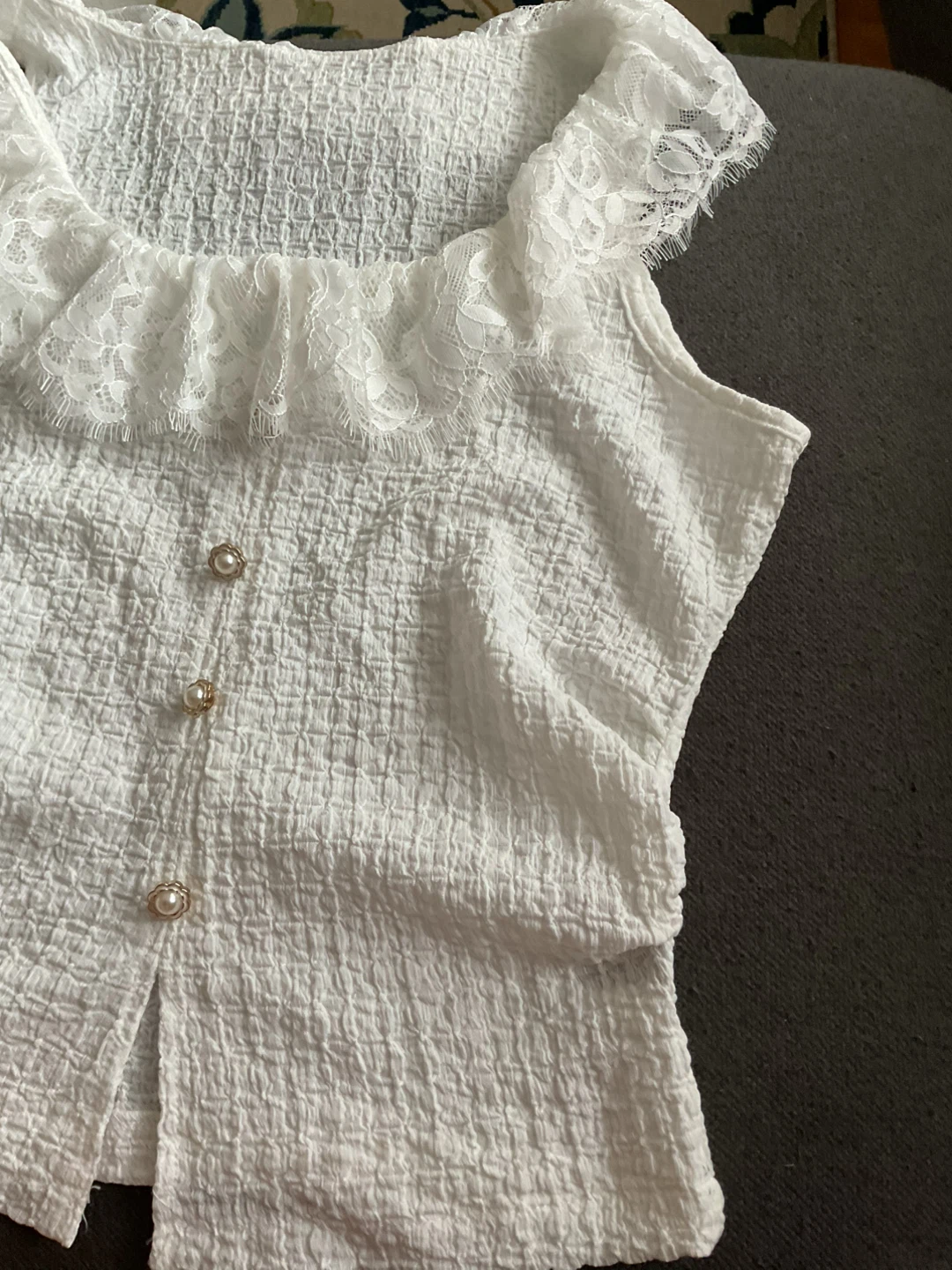 Shein White Lace Trim Top - photo 2