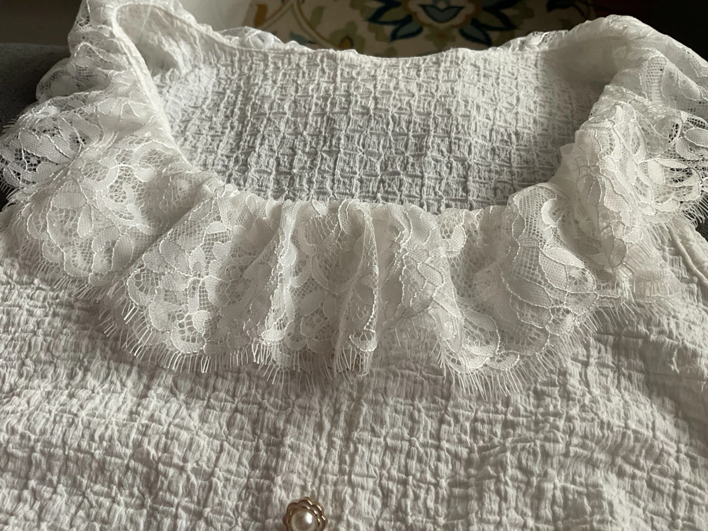 Shein White Lace Trim Top - photo 3