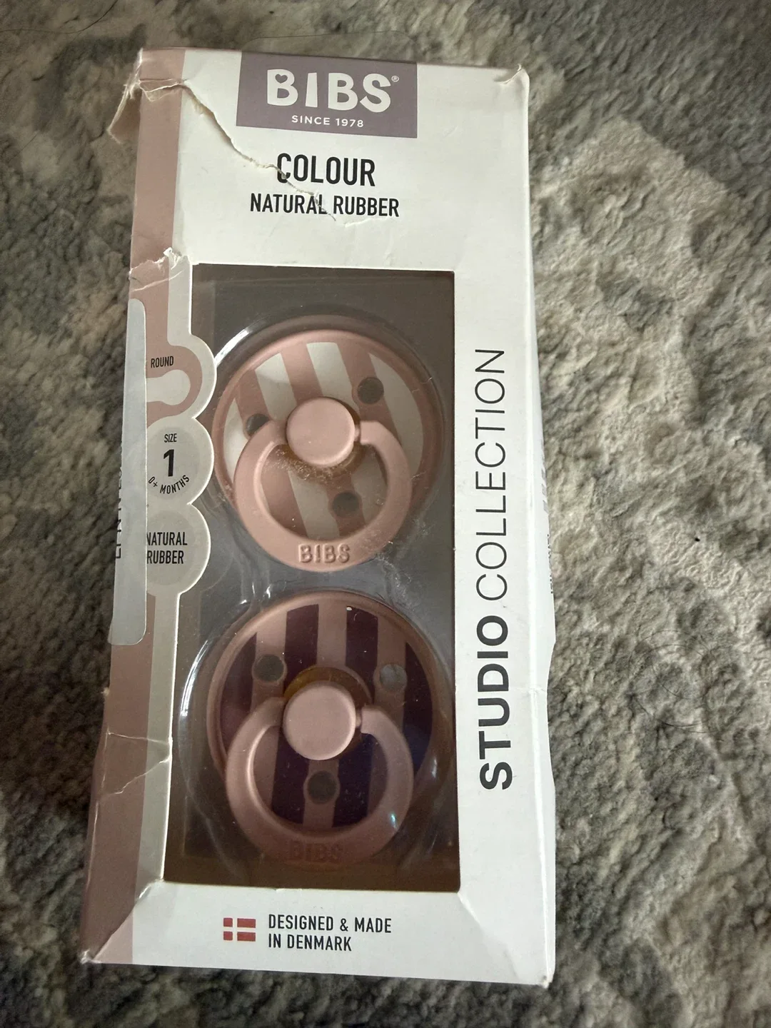 BIBS Colour Natural Rubber Pacifiers - Size 1