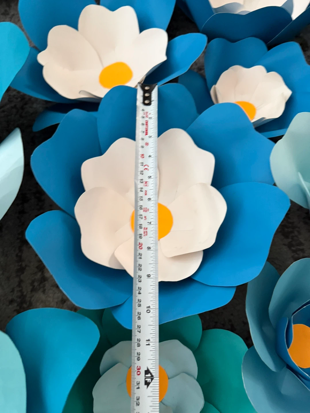 Handmade Paper Flowers Set - Shades of Blue & Tea - photo 5