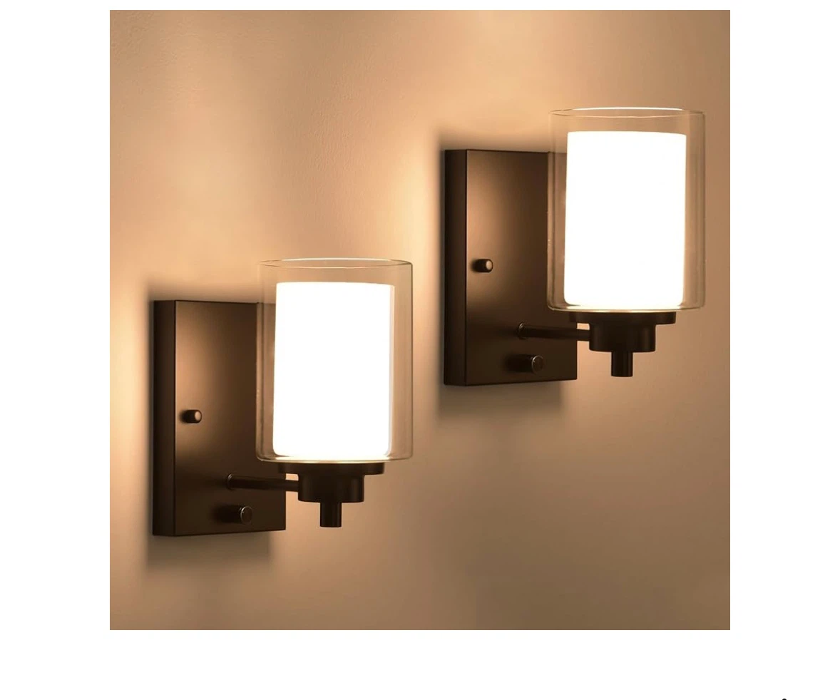 2-Set Wood Grain Vanity Lights