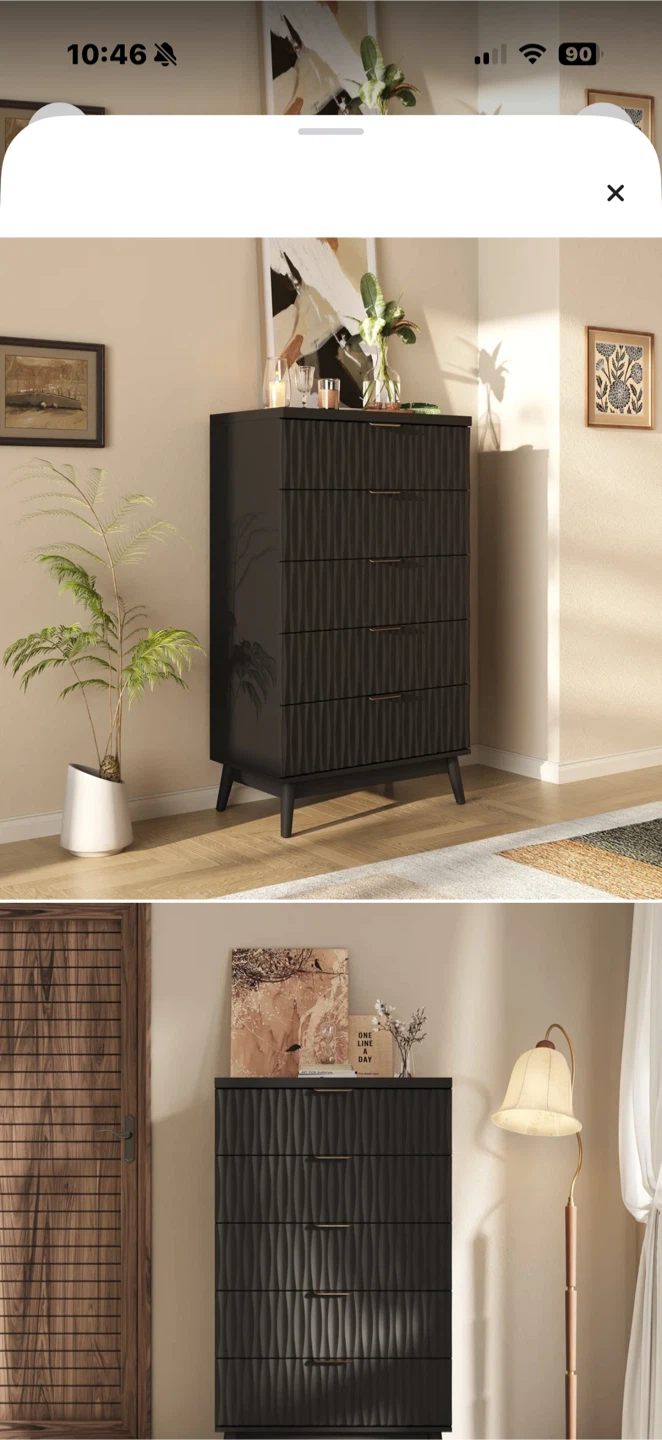 Black Five-Drawer Chest