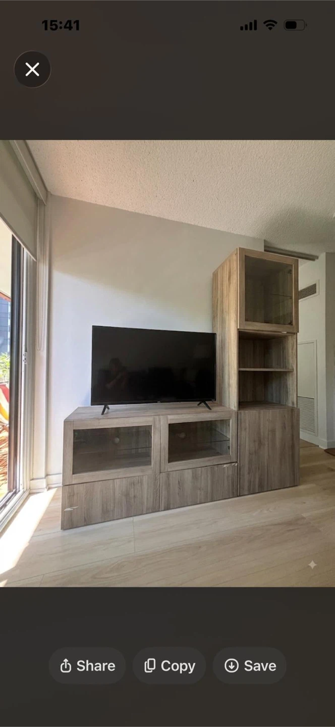 Wood-look Media Console and Display Cabinet