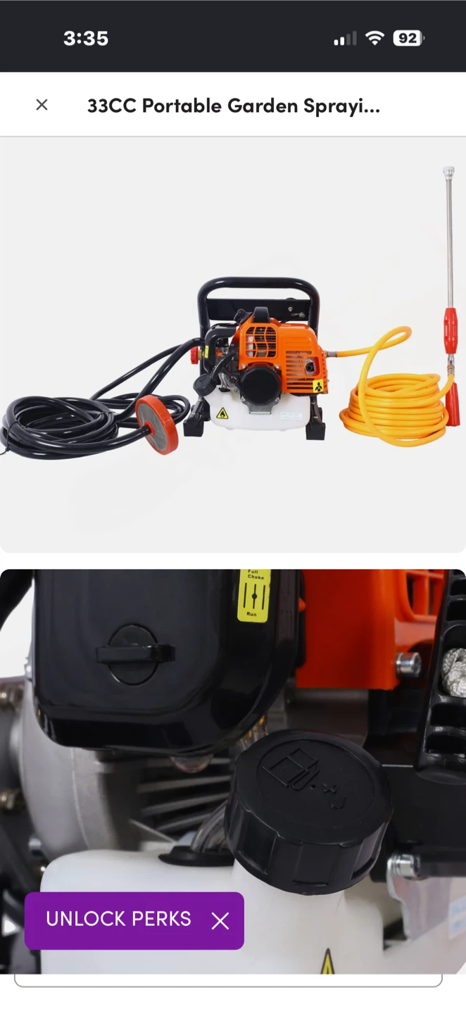 33cc 2-Stroke Portable Power Garden Sprayer - photo 2