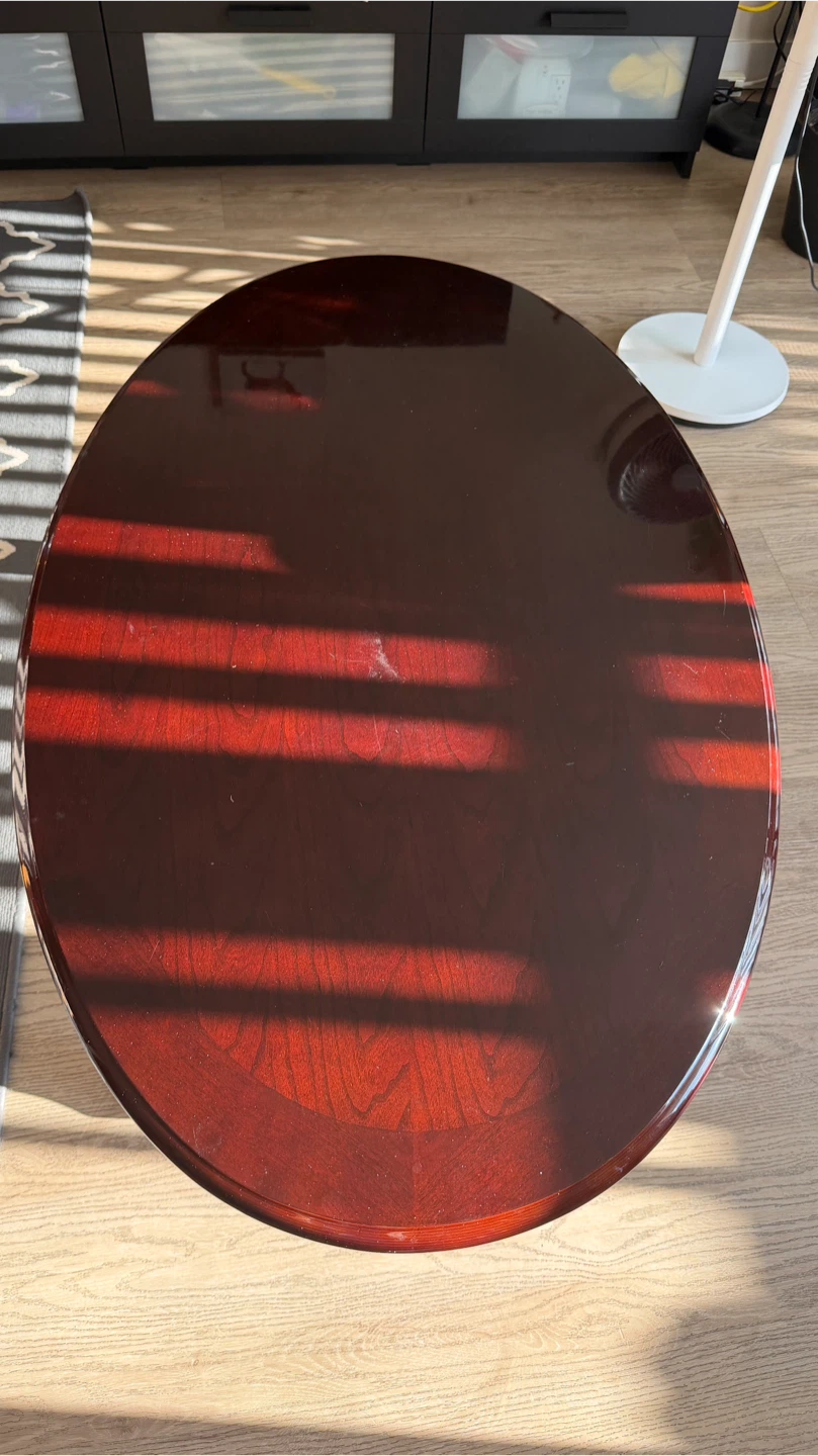 Oval wooden coffee table - photo 2