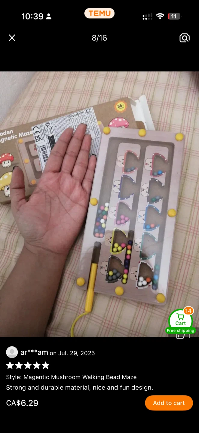 Wooden Magnetic Mushroom Bead Maze Toy