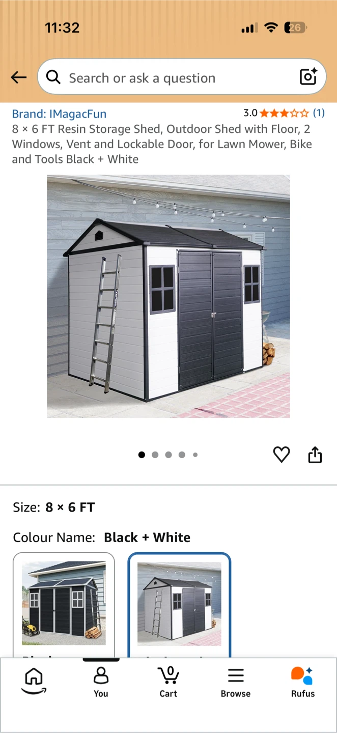 IMagacFun 8 × 6 FT Resin Storage Shed