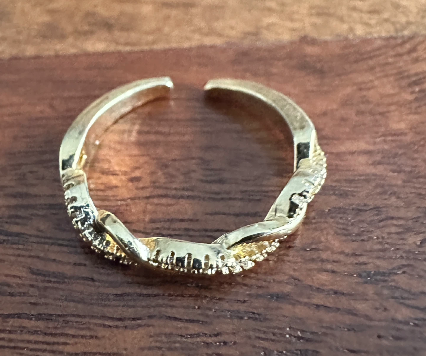 Gold-tone twisted open ring - photo 2