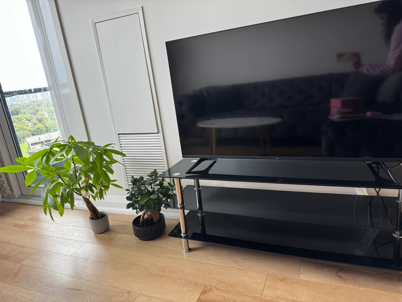 Black Glass TV Stand - photo 2