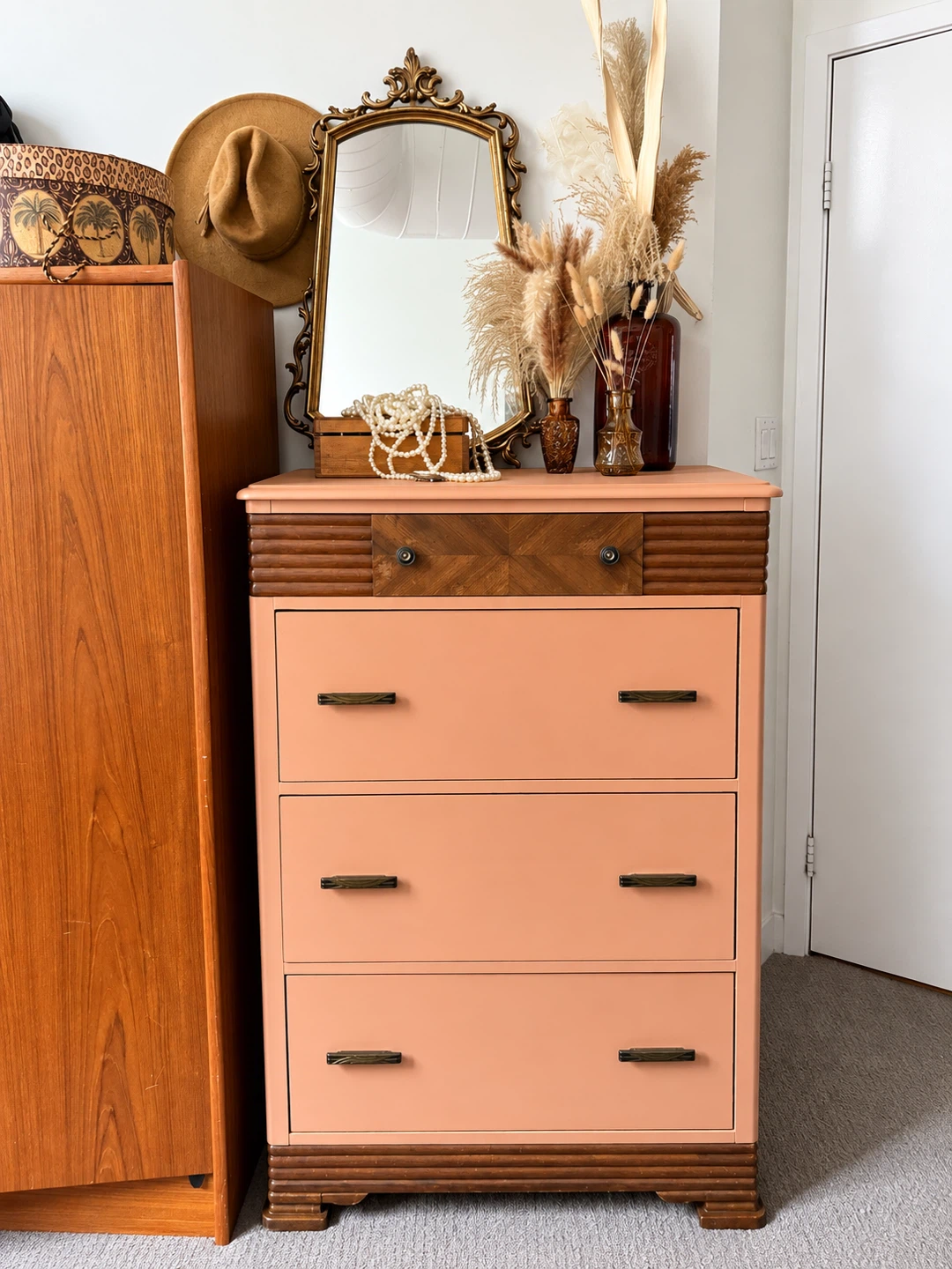 Vintage Art Deco Tallboy Dresser