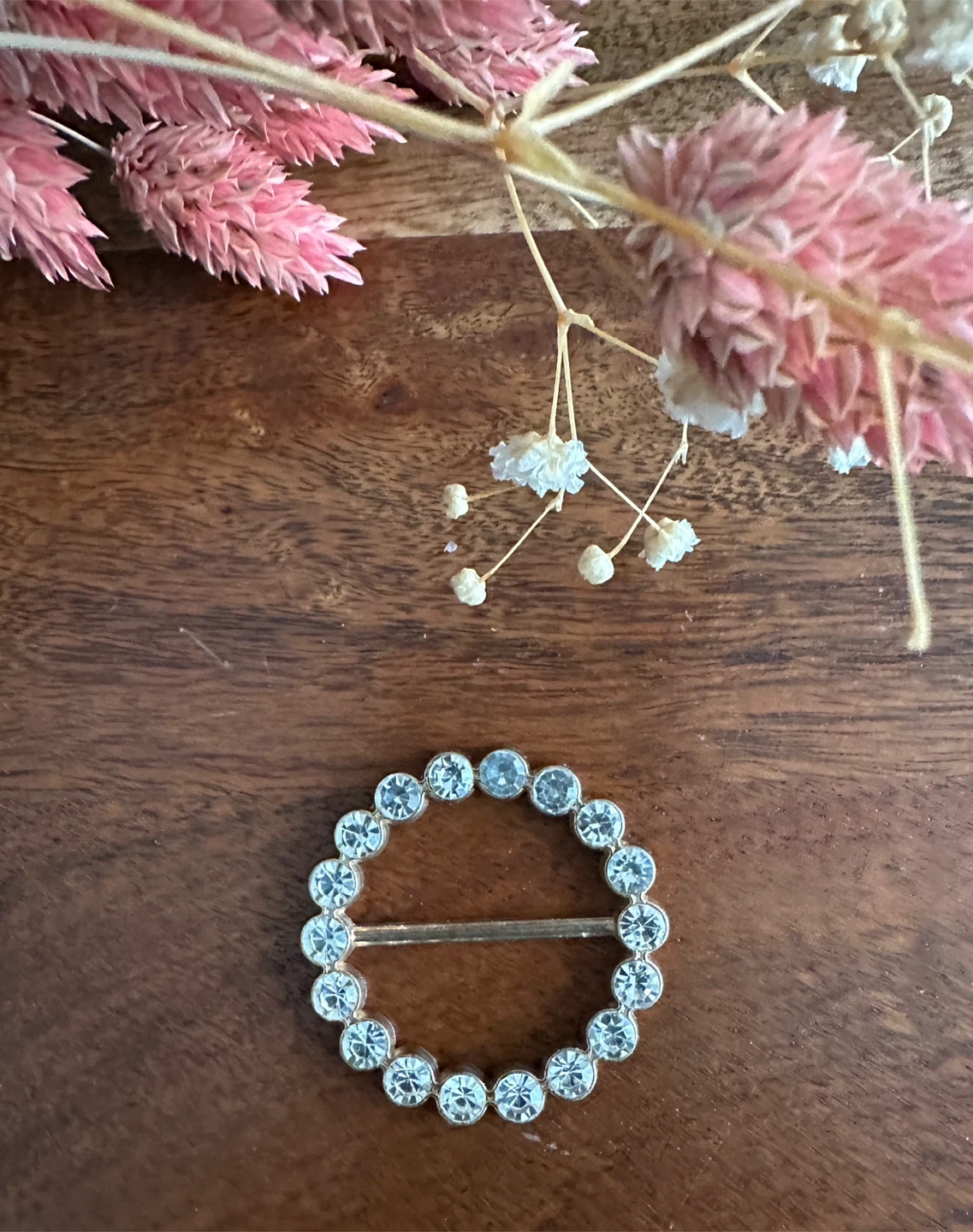 Circular Crystal Buckle/ Styling Clip - New