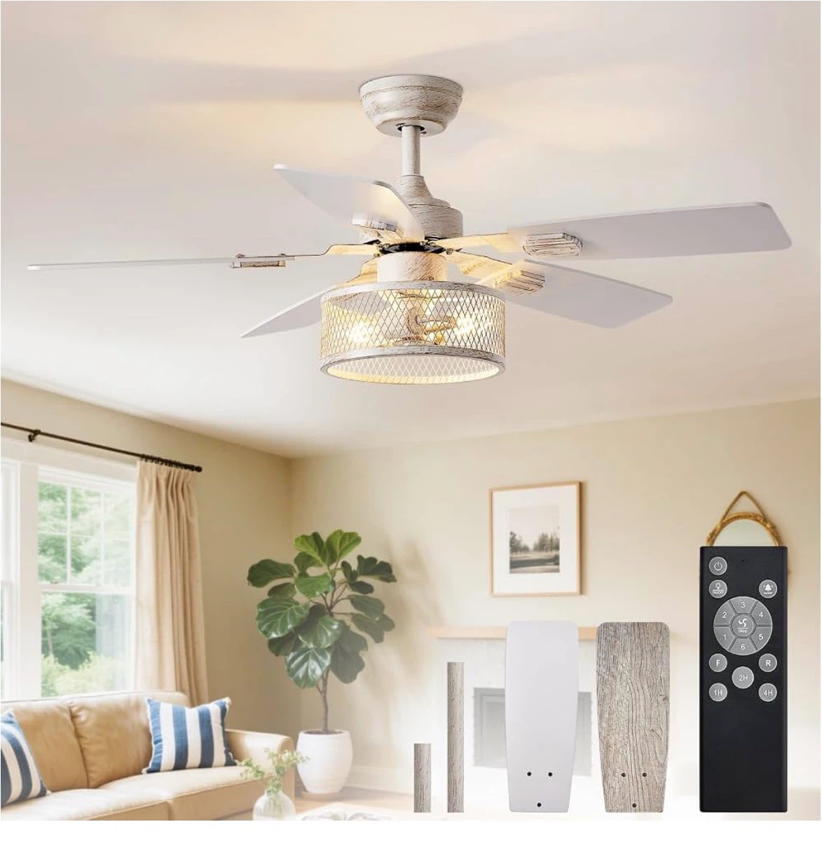 Depuley Farmhouse Ceiling Fans with Lights