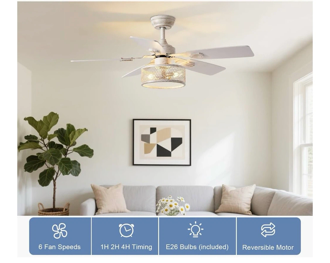 Depuley Farmhouse Ceiling Fans with Lights - photo 2