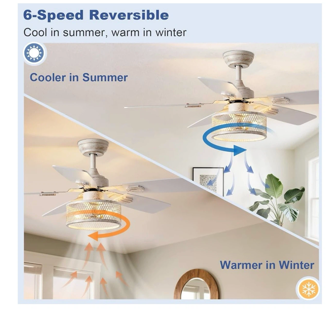 Depuley Farmhouse Ceiling Fans with Lights - photo 3