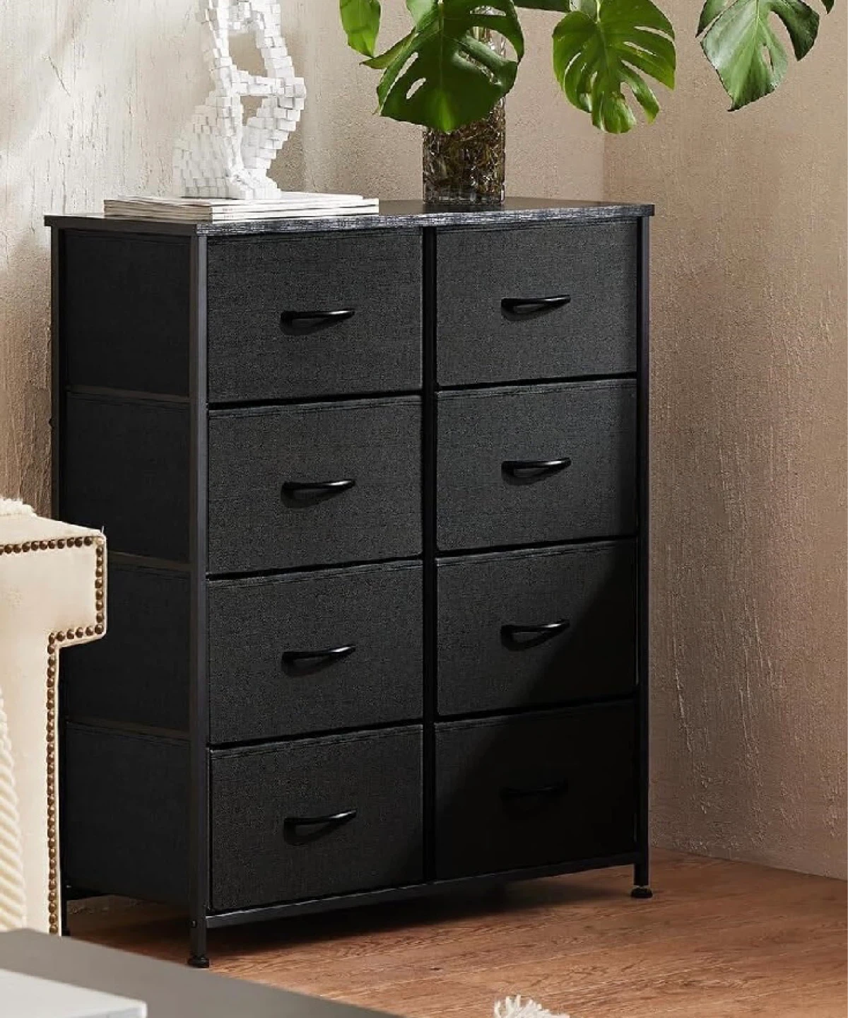 8-Drawer Storage Tower, Black