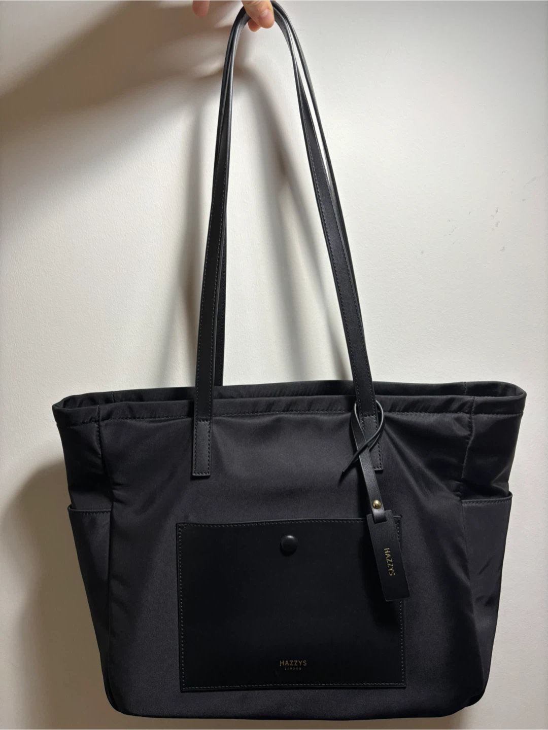 Black Hazzys Nylon Shopper Bag