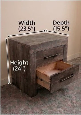 Ashley Furniture Rustic Grey 2-Drawer Nightstand - photo 3