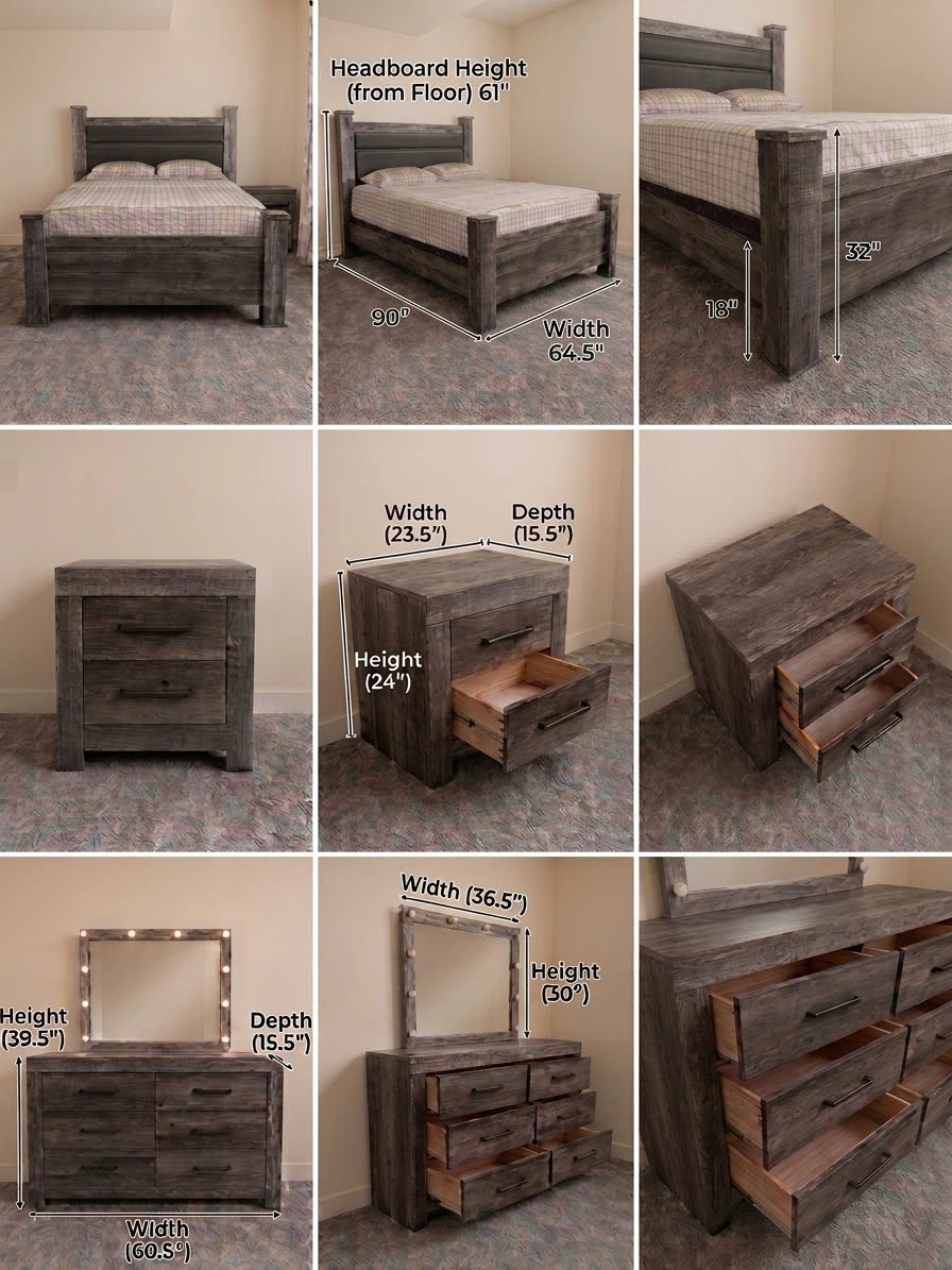 Ashley Furniture Rustic Grey 2-Drawer Nightstand - photo 5