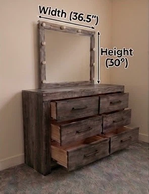 Ashley Furniture 6-Drawer Dresser with Lighted Vanity Mirror - photo 2