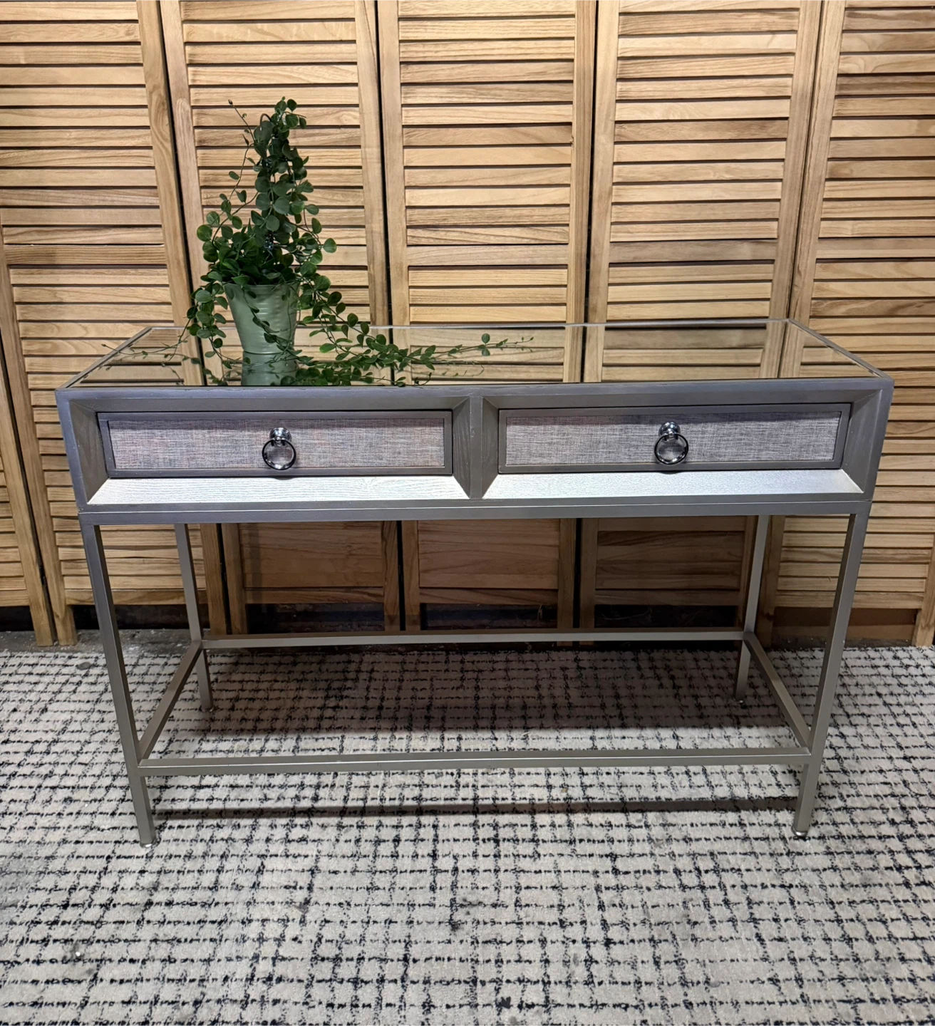 Mirrored Console Table with Two Drawers