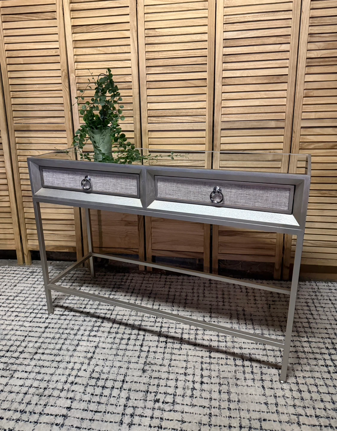 Mirrored Console Table with Two Drawers - photo 2