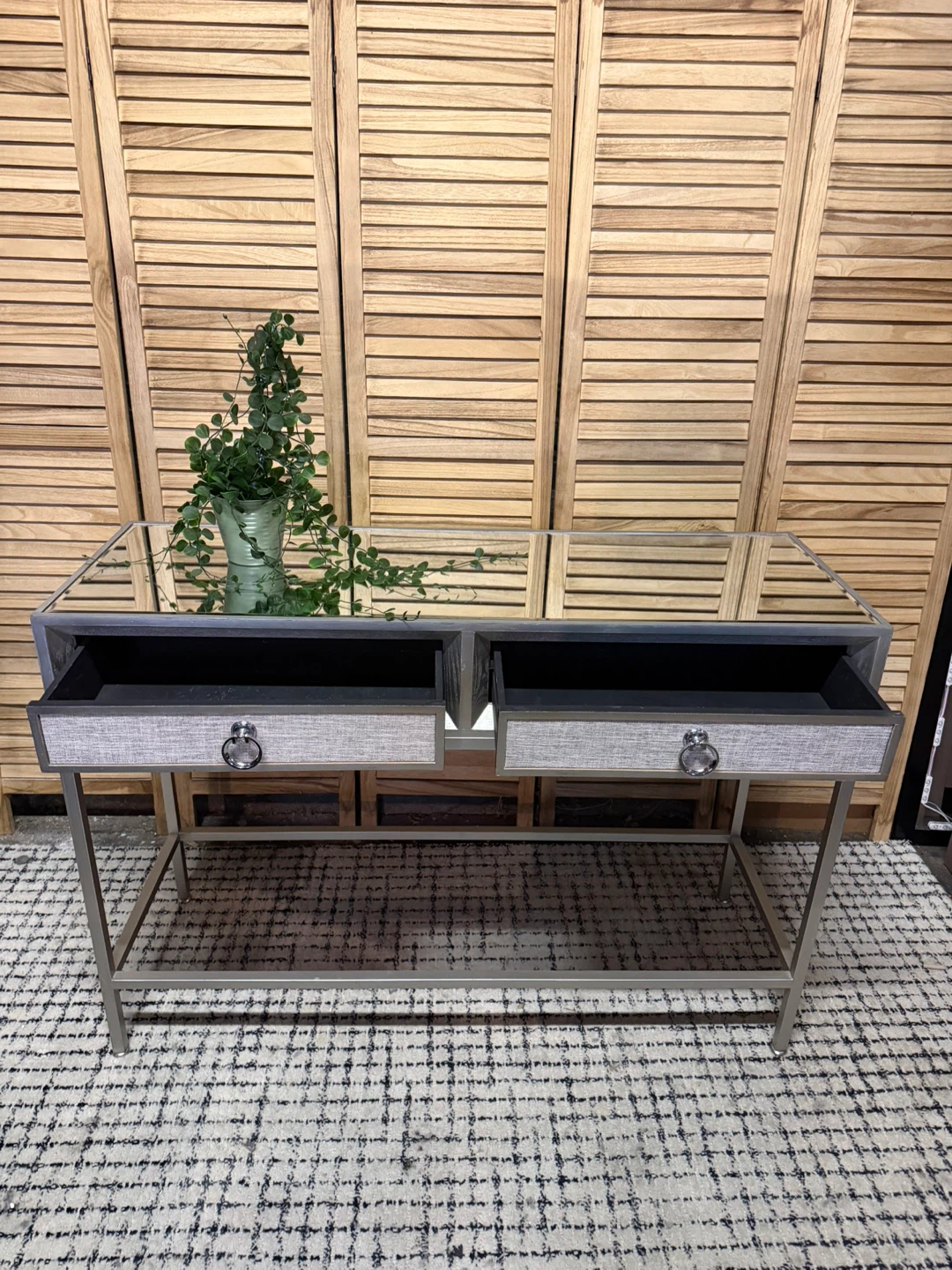 Mirrored Console Table with Two Drawers - photo 3
