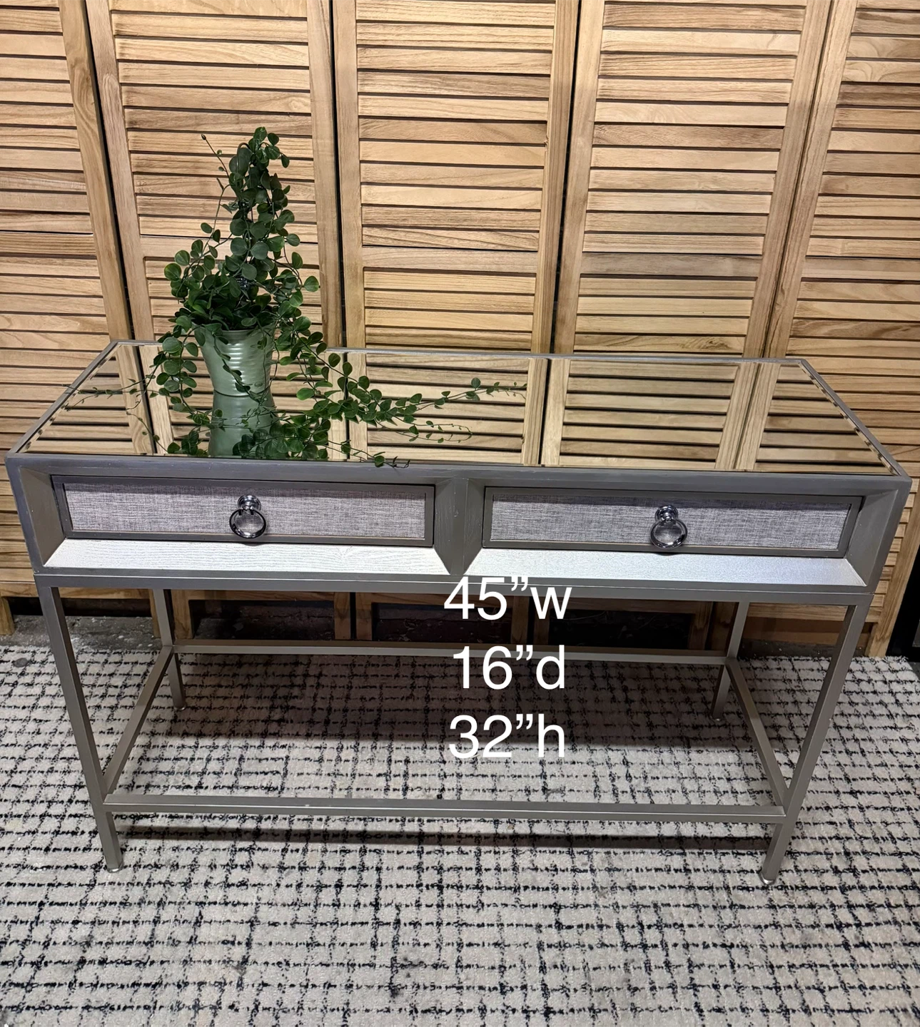 Mirrored Console Table with Two Drawers - photo 4
