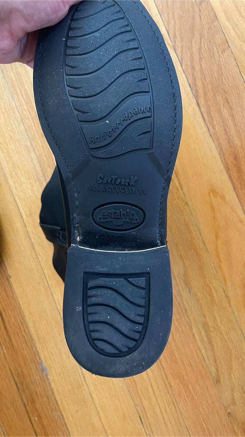 Establo Black Leather Work Boots US 9.5 - photo 3