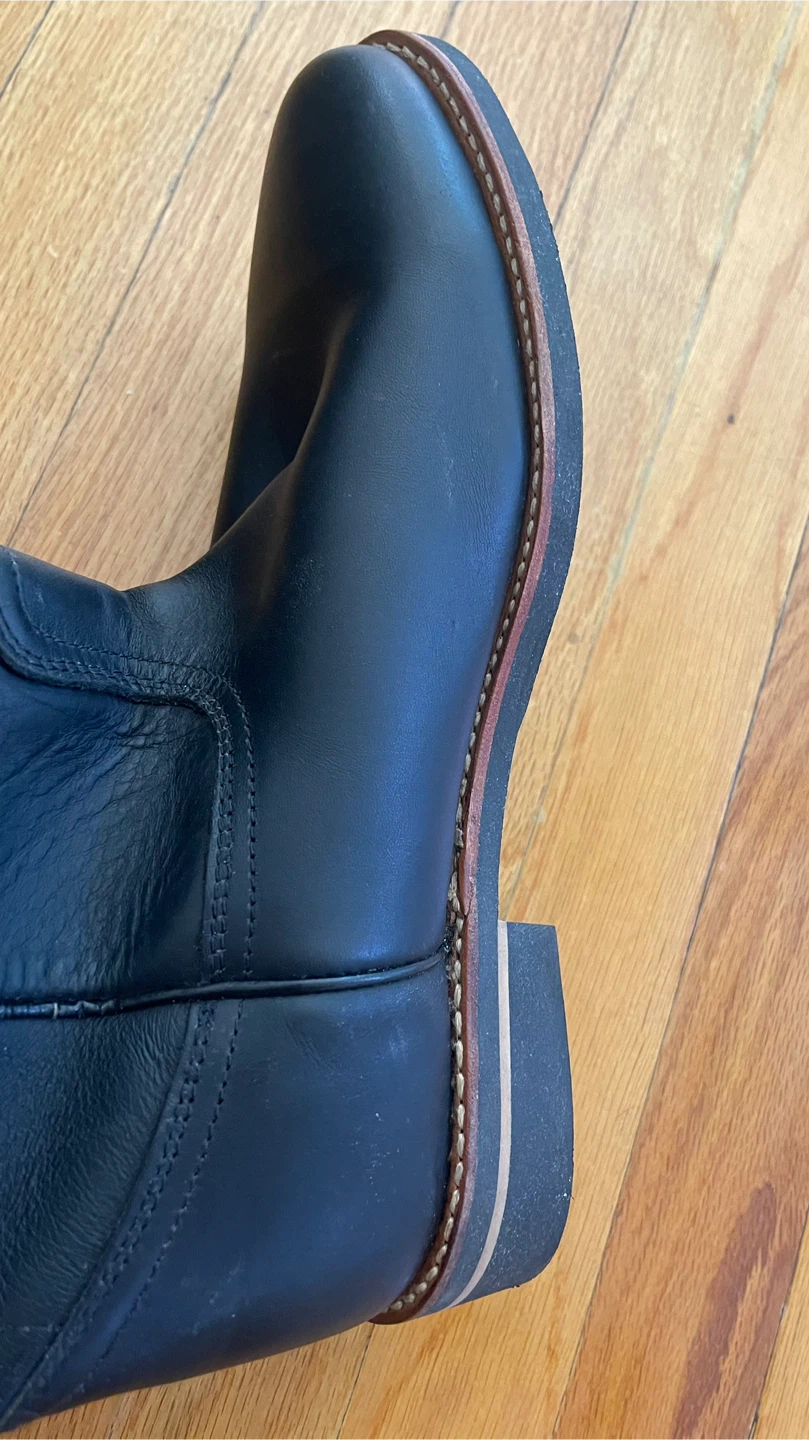 Establo Black Leather Work Boots US 9.5 - photo 4