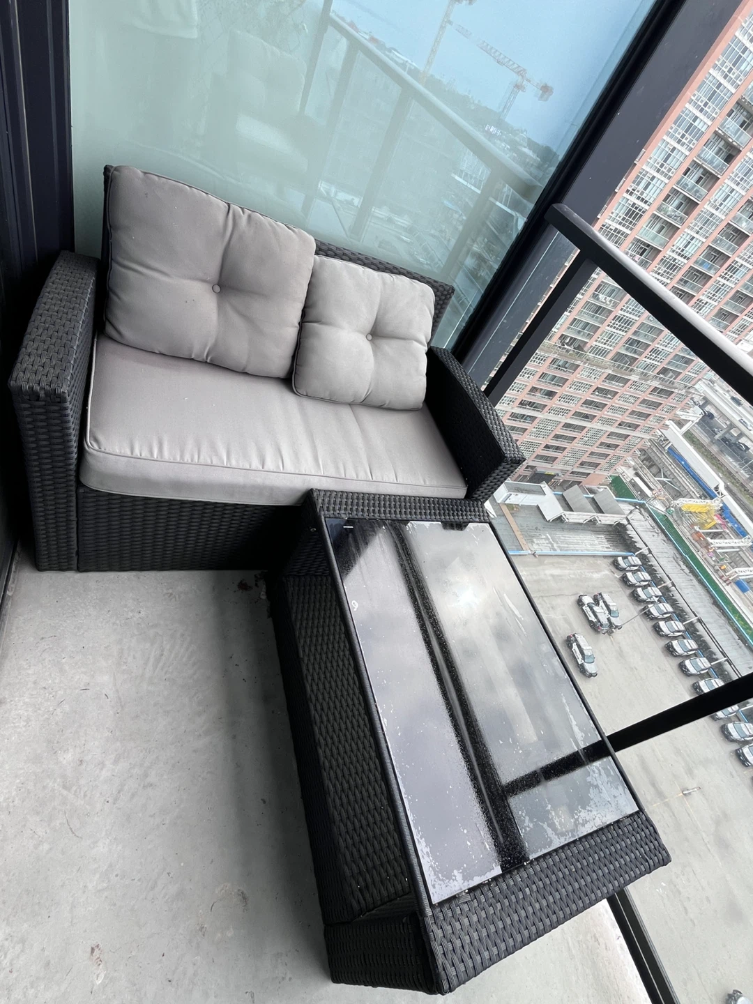 Black Wicker Patio Set with Cushions