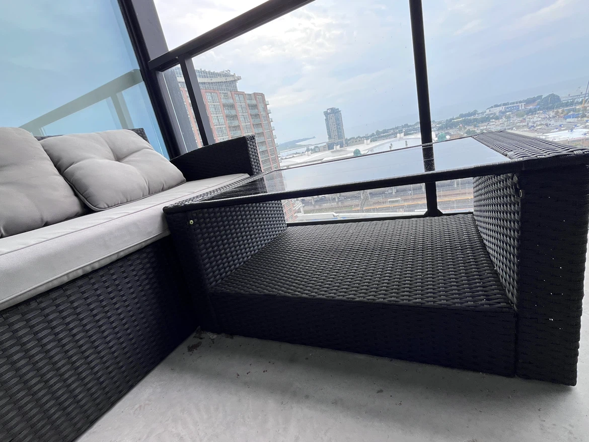 Black Wicker Patio Set with Cushions - photo 2