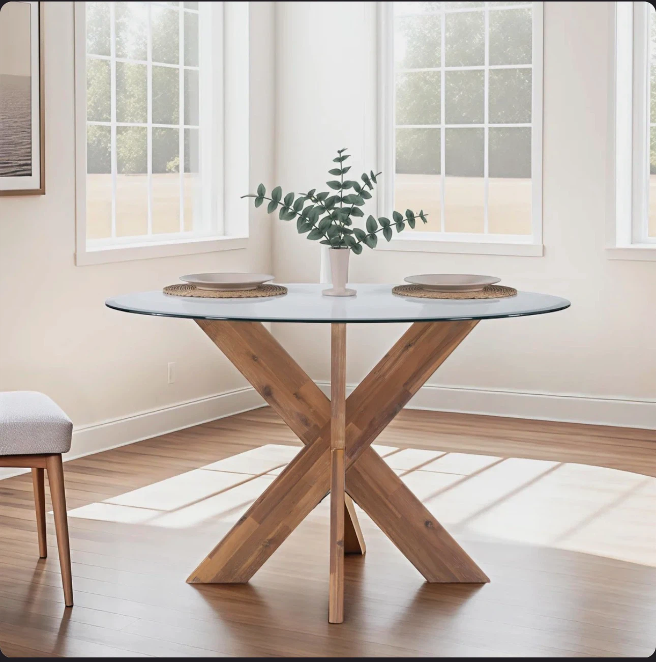 WAYFAIR ASTRID 48” GLASS TOP DINING TABLE - photo 4