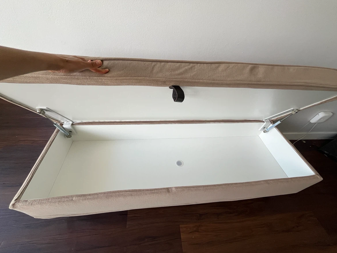 Beige Storage Bench - photo 2