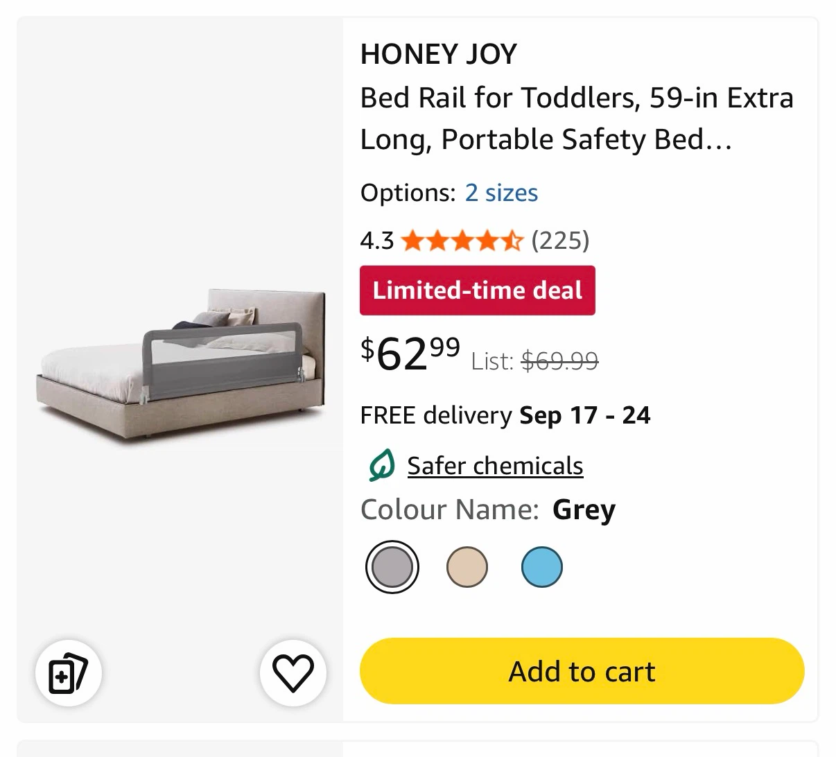 HONEY JOY Toddler Bed Rail