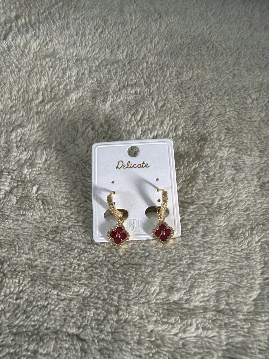Delicate Gold-Tone Clover Drop Earrings