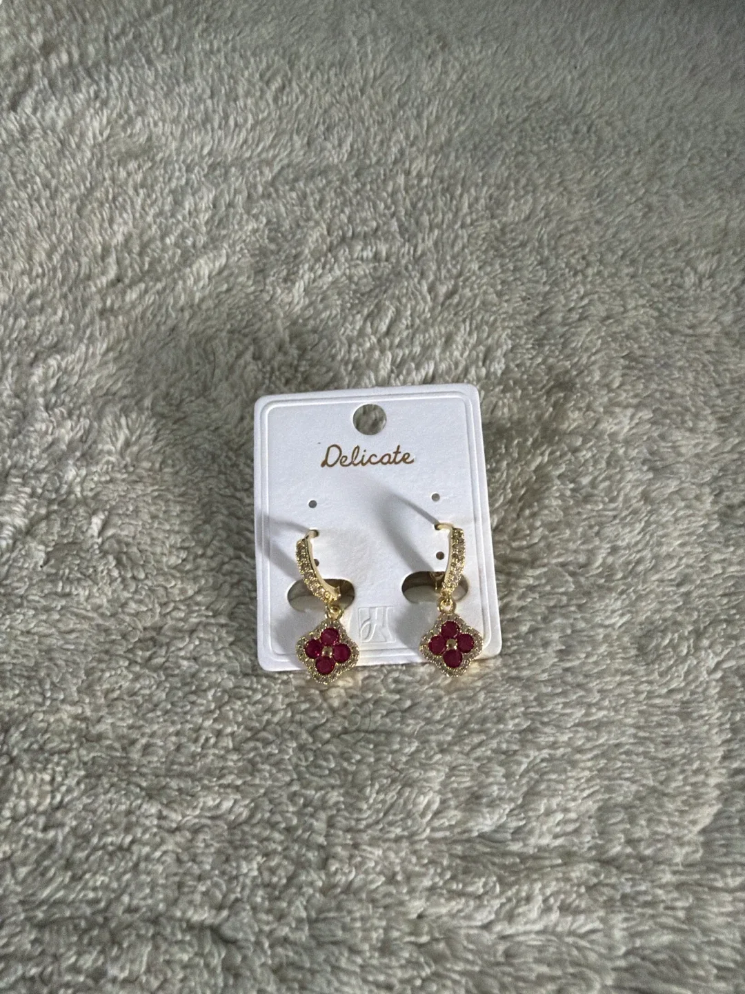Delicate Gold-Tone Clover Drop Earrings