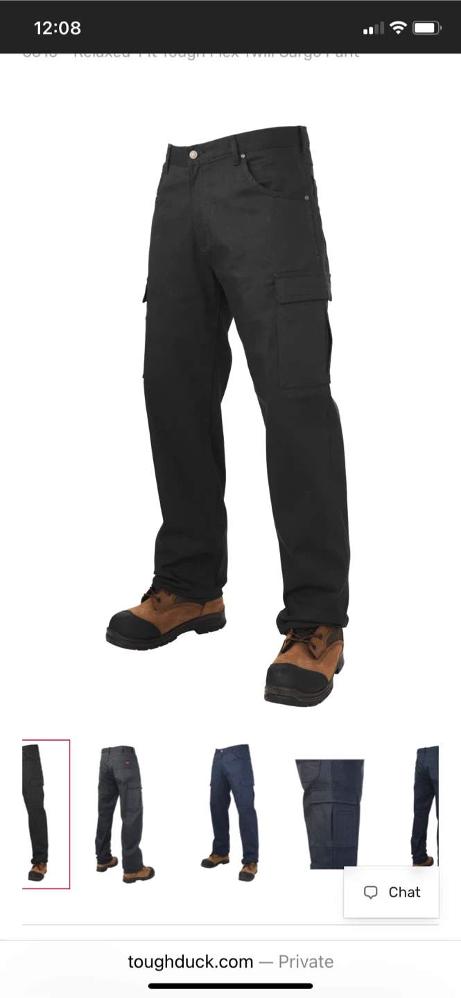Tough Duck Relaxed Fit Twill Cargo Pants