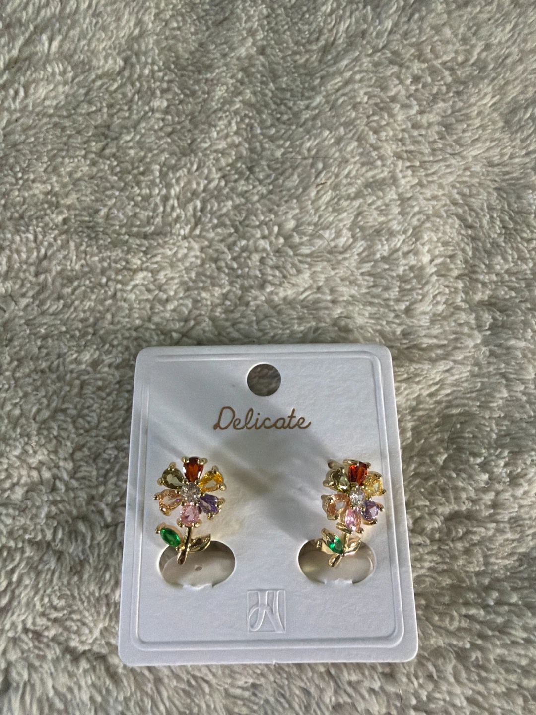 Delicate Multicolored Flower Stud Earrings