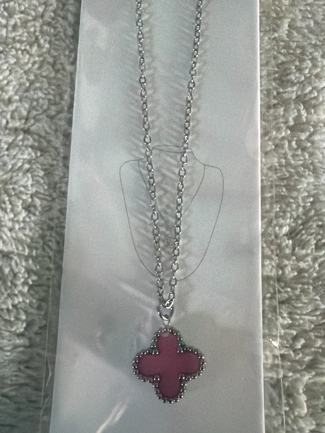 Pink Clover Stainless Steel Necklace - photo 2