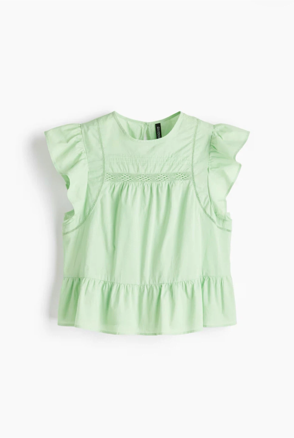 H&M Divided Light Green Ruffle Blouse