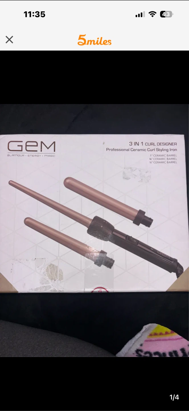 GEM 3-in-1 Professional Ceramic Curl Styling Iron